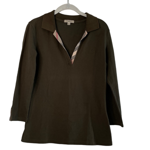 Burberry Olive Long Sleeve Top M